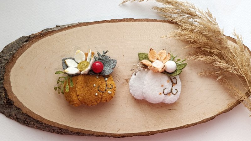 南瓜宝宝发夹白色南瓜发夹宝宝万圣节派对 - 婴儿饰品 - 其他材质 