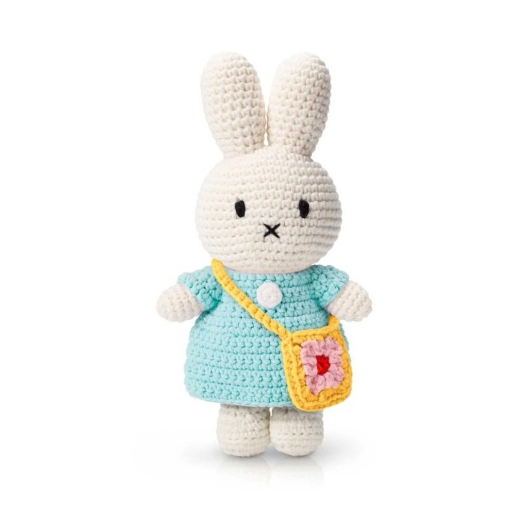 Miffy 米飞儿浅粉蓝色服饰和花花袋 - 玩具/玩偶 - 棉．麻 多色
