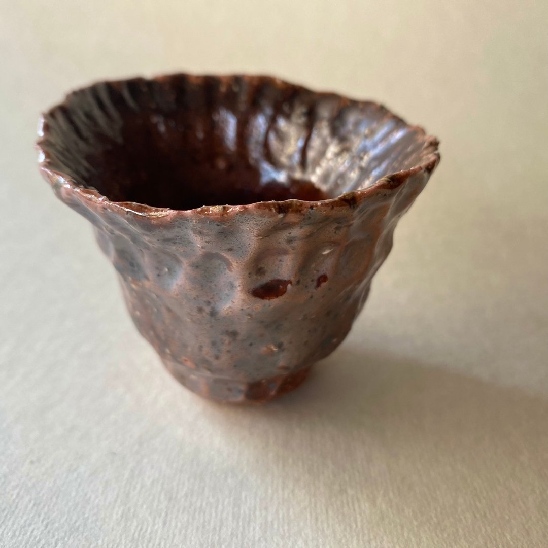 陶/柴烧/花瓣小杯/附木盒 - 其他杯子 - 陶 粉红色