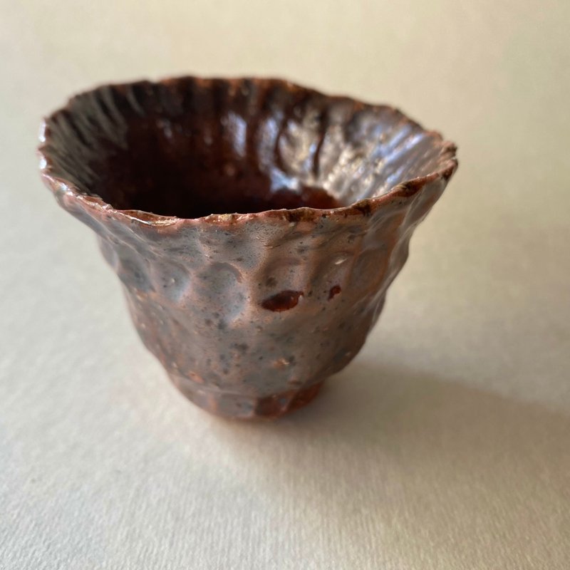 陶/柴烧/花瓣小杯/附木盒 - 其他杯子 - 陶 粉红色