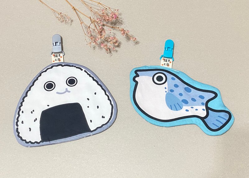 日本迷系列 | 造型手帕巾 | 饭团 | 河豚 - 围嘴/口水巾 - 棉．麻 多色