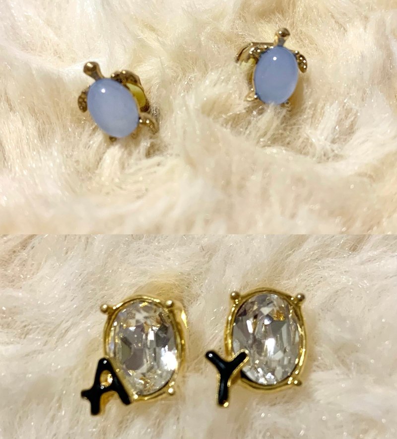 vintage 德产 精致小巧耳饰 - 耳环/耳夹 - 其他材质 多色