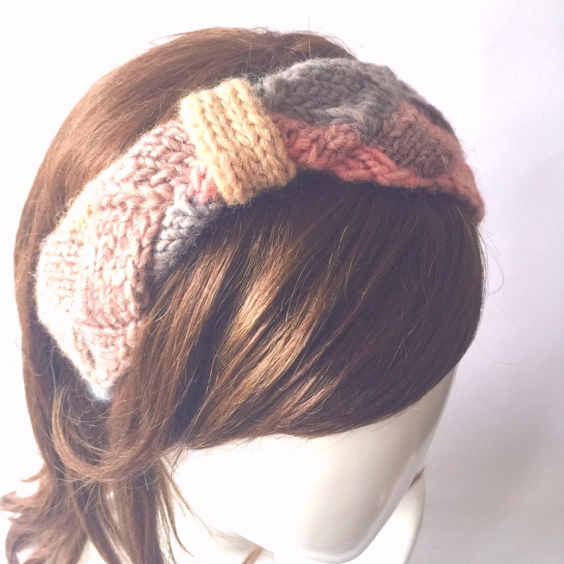 小心翼翼的秘密编织发带  编织发饰  毛线发带   暖暖色 - 发饰 - 其他材质 多色