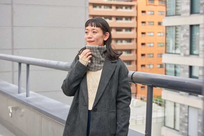 CHARM 可放置暖宝宝的棉质保暖围脖 - 丝巾 - 棉．麻 灰色