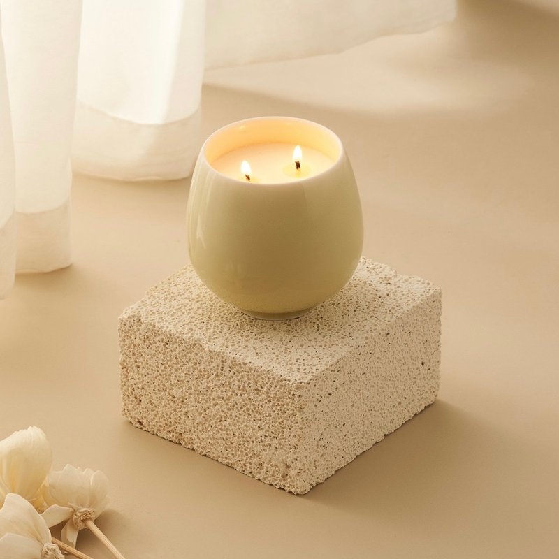 家香 茶香蜡烛 - 金萱乌龙麝香 Jin Xuan  Oolon - 香薰/精油/线香 - 陶 黄色