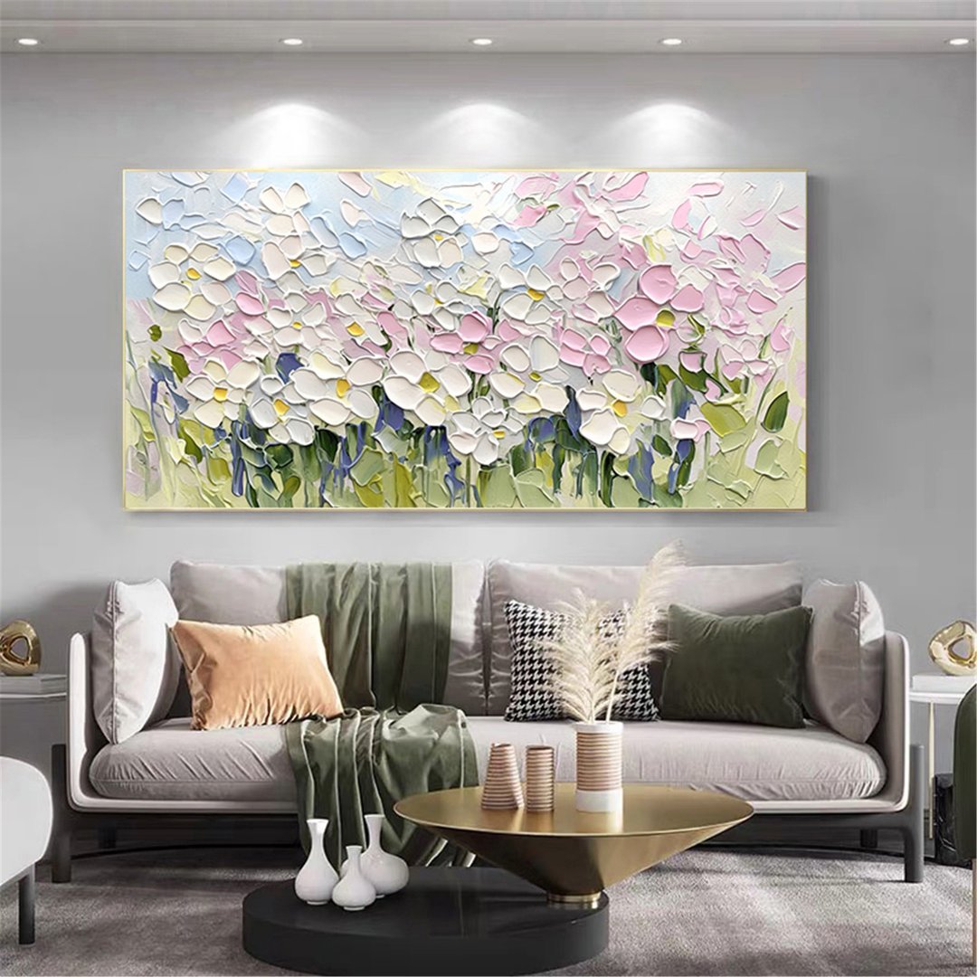 花语  油画/抽象/原创商品/装饰画/挂画客厅餐厅手绘肌理质感画 - 海报/装饰画/版画 - 亚麻 