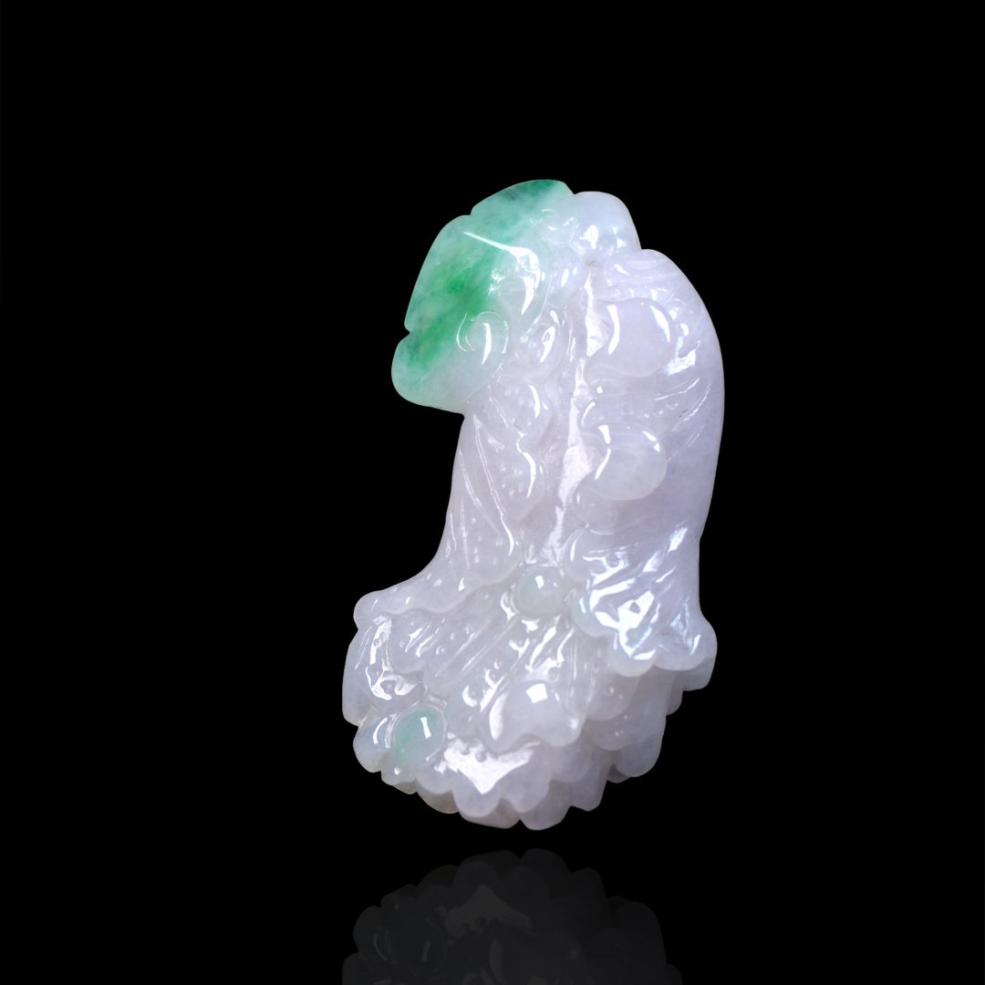 【摆财】冰飘阳绿翡翠巧雕白菜项链 | 天然缅甸玉A货翡翠 | 送礼 - 项链 - 玉石 多色