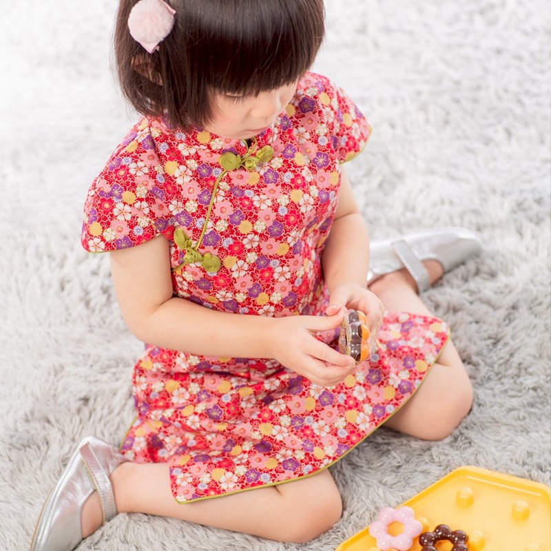 儿童旗袍 古风 冬季款 碎花和风 - 旗袍 - 棉．麻 