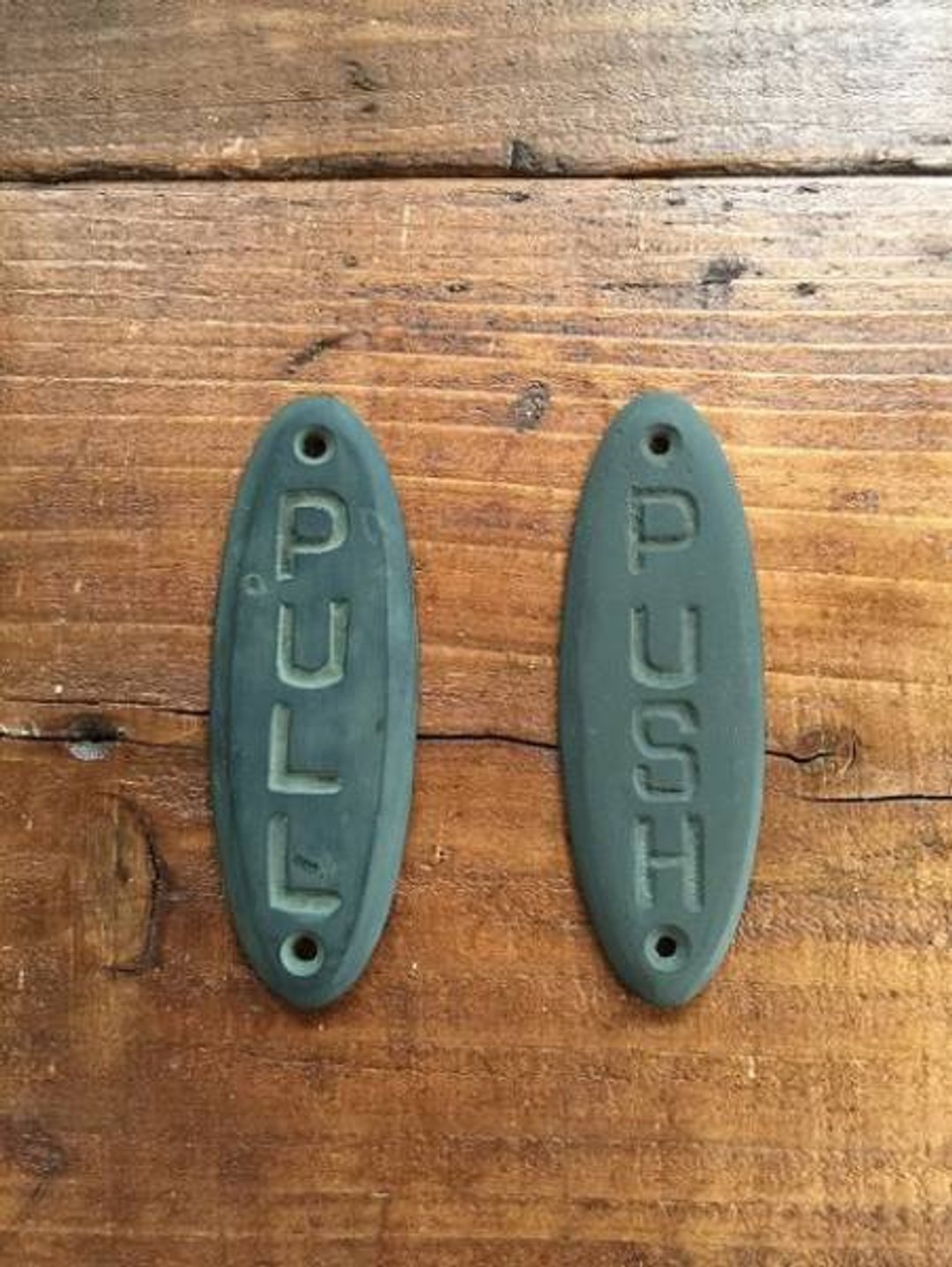 Limited PP-B PULL PUSH Set Door Sign Brass Push Pull Plate Pull Push Handmade Sign - 摆饰 - 木头 
