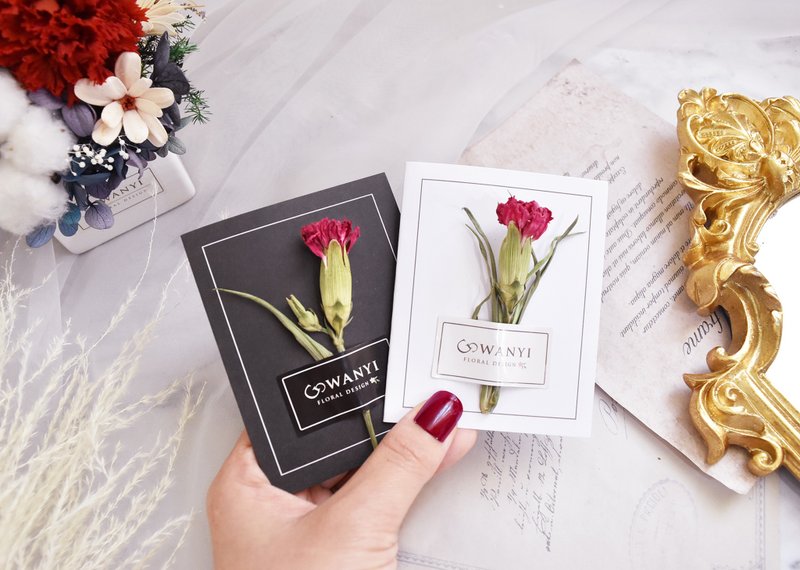 康乃馨/玫瑰小卡片  干燥花 情人节 结婚 七夕 婚礼 生日礼物教师 - 卡片/明信片 - 植物．花 