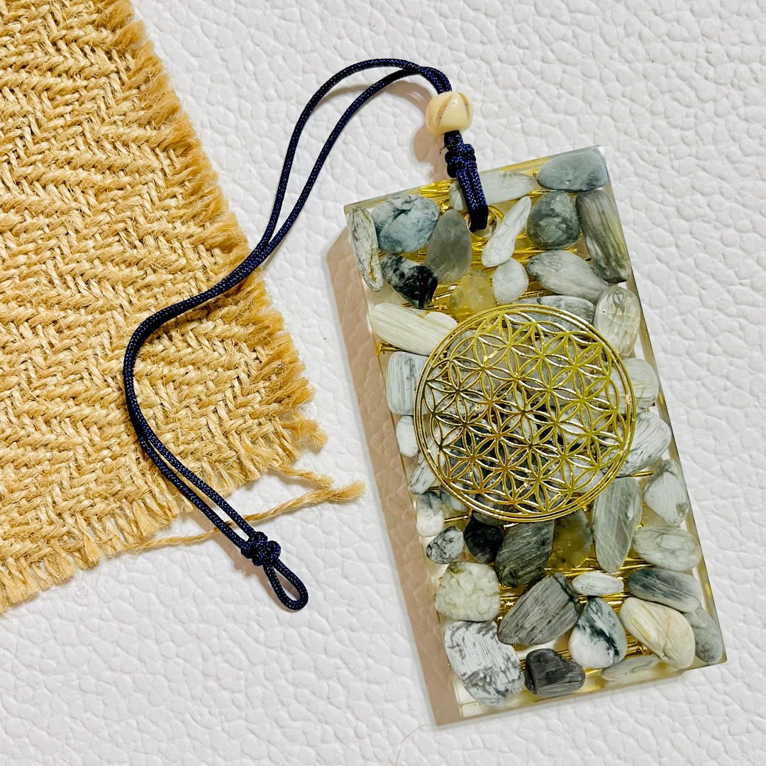 奥刚挂饰/奥刚能量塔/金字塔/开运招财/水晶疗愈/生命之花/送礼 - 吊饰 - 半宝石 银色