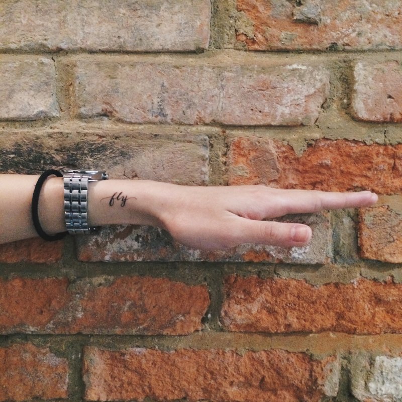 cottontatt fly 手写书法 纹身贴纸 - 纹身贴 - 其他材质 黑色