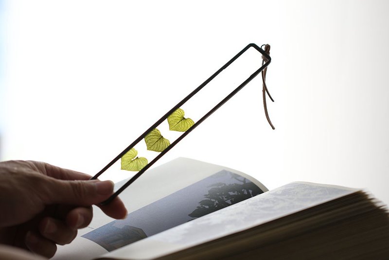 植物图鉴∣心叶∣玻璃镶崁∣花草标本书签 - 书签 - 植物．花 白色