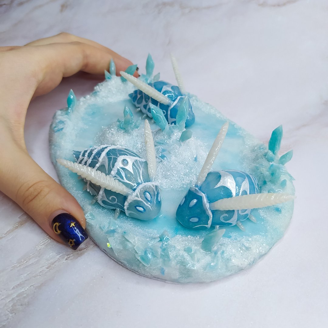 Set of Snow gormlinigs handmade from polymer clay | concept WoW Shadowlands - 玩偶/公仔 - 其他材质 多色