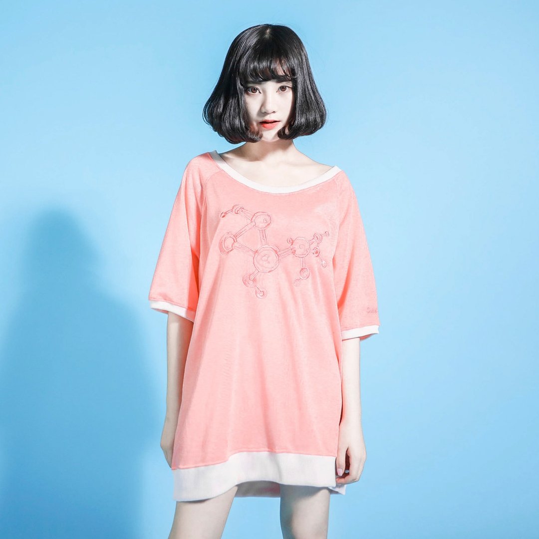 SU:MI said Molecular 分子刺绣宽松卫衣_6SF006_粉橘 - 女装上衣 - 棉 粉红色