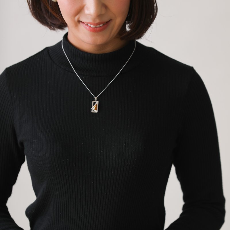 SPACE 【Topaz】七宝烧坠饰 纯银胎有线七宝 - 项链 - 其他材质 金色