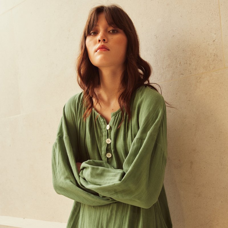 OLIVIA DRESS - 洋装/连衣裙 - 其他材质 绿色