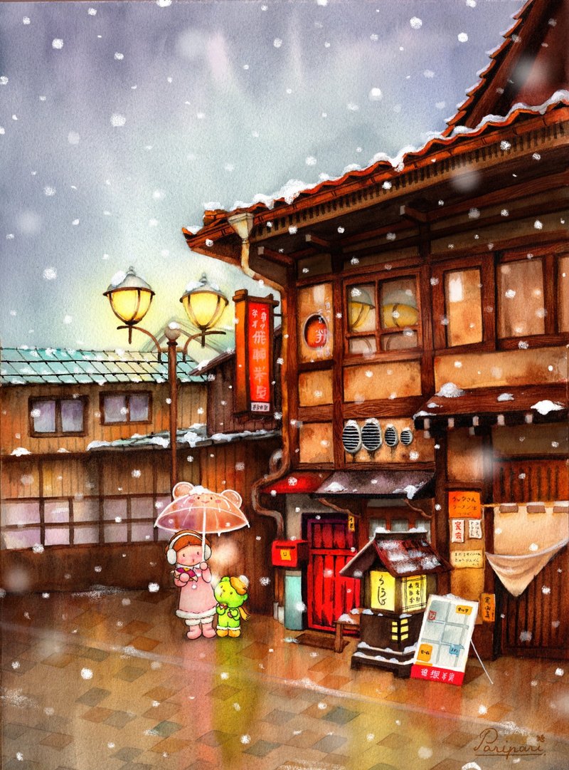 暖雪明信片 - 卡片/明信片 - 纸 多色