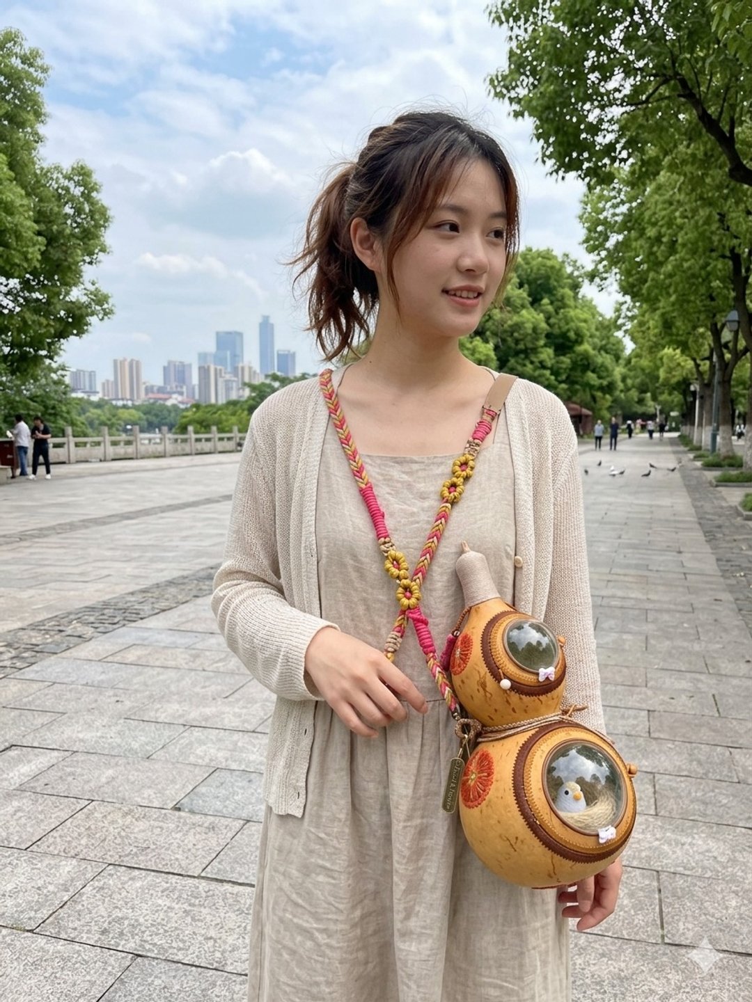 仓鼠包包 小型爱宠 可爱小宝的天然葫芦鸟包出游包 小鸟的旅行包 - 外出包 - 植物．花 蓝色