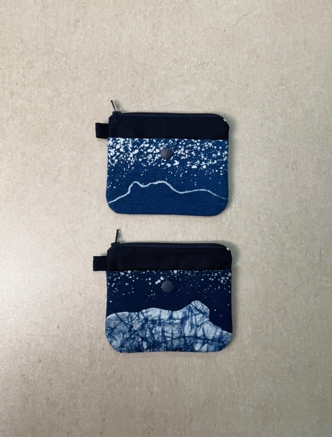 【记忆有限】蓝染拉链零钱包-塞拉利昂系列 - 零钱包 - 棉．麻 蓝色