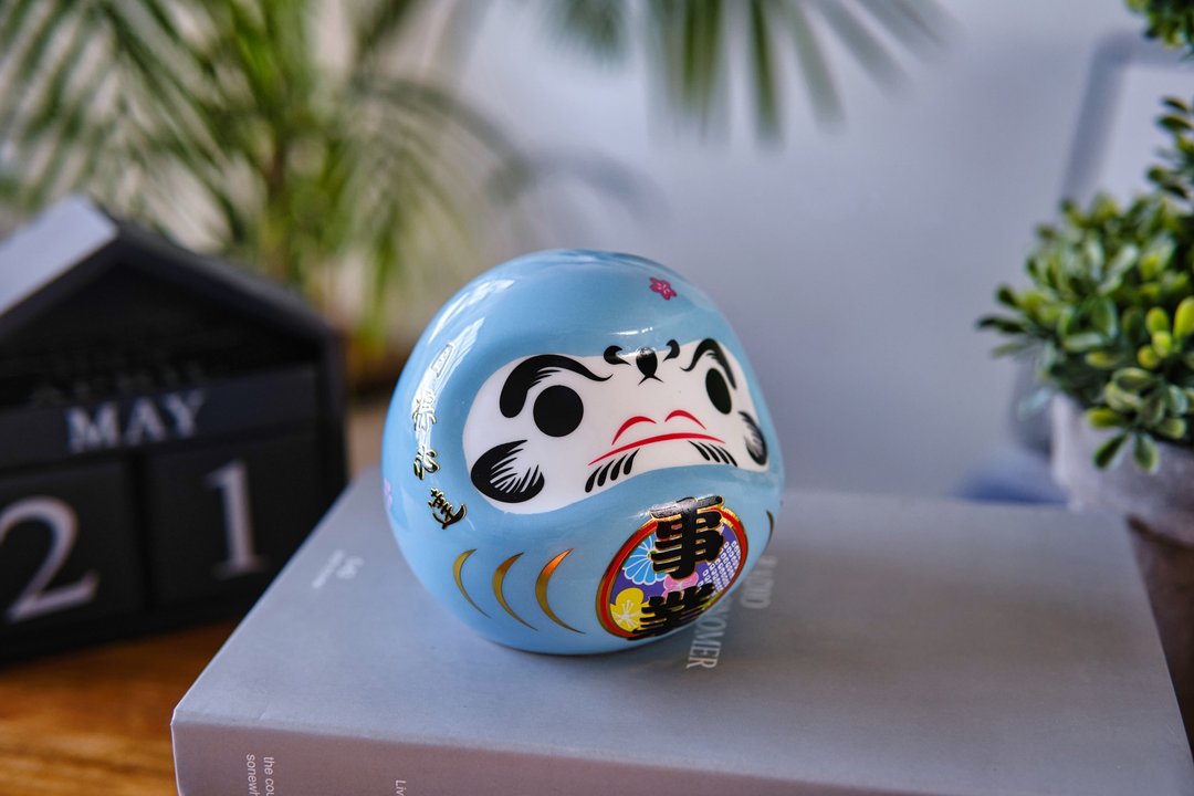 保庇BOBEE 日本工艺好运陶瓷达摩存钱罐 - 蓝色事业 - 储蓄罐 - 陶 蓝色