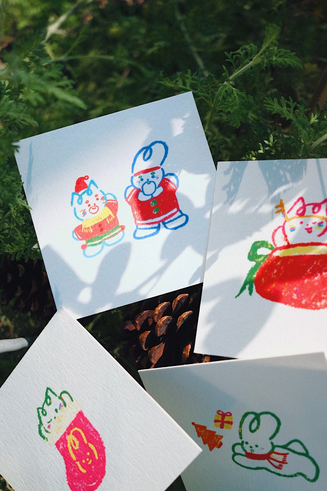 【圣诞卡】Merry Shuku Christmas Card Set 圣诞卡套装 - 卡片/明信片 - 纸 多色