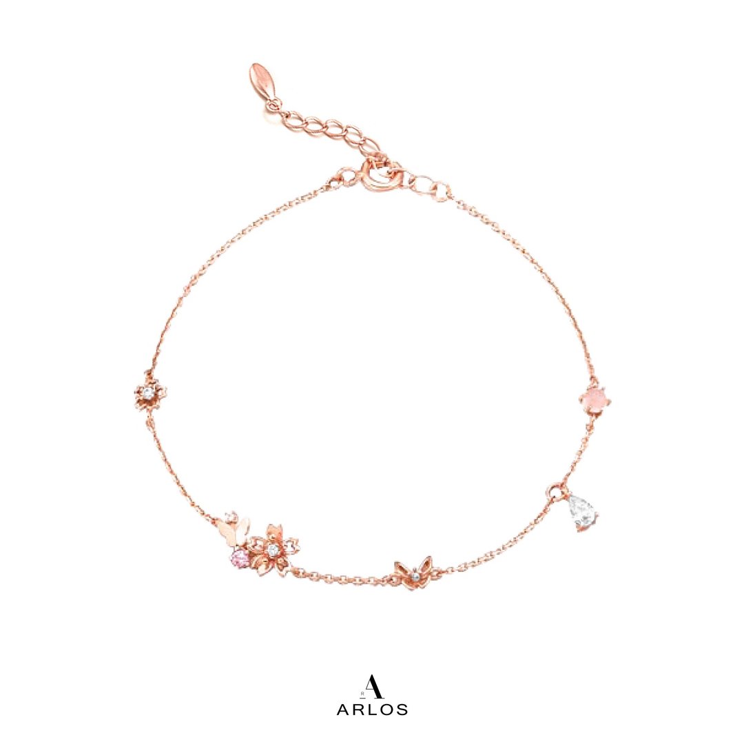 L'amour 樱花蝴蝶手链 - 手链/手环 - 纯银 