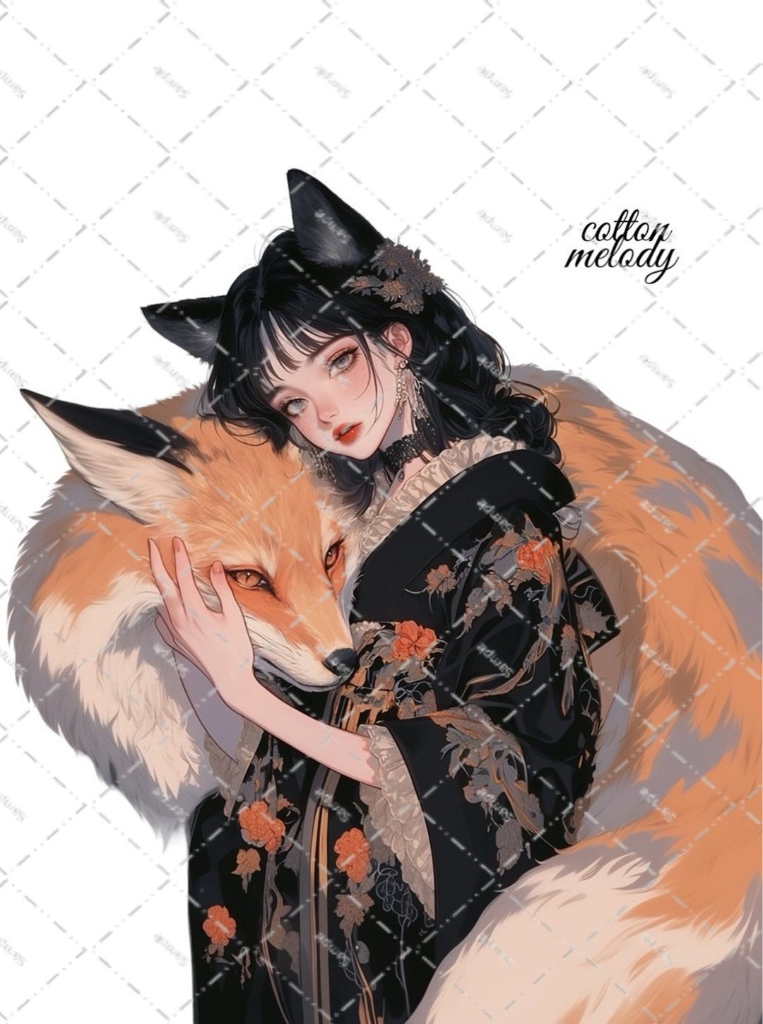 original sticker no.2174 人物贴纸 原创贴纸 原创人物贴纸 装饰贴纸 cotton melody - 贴纸 - 纸 