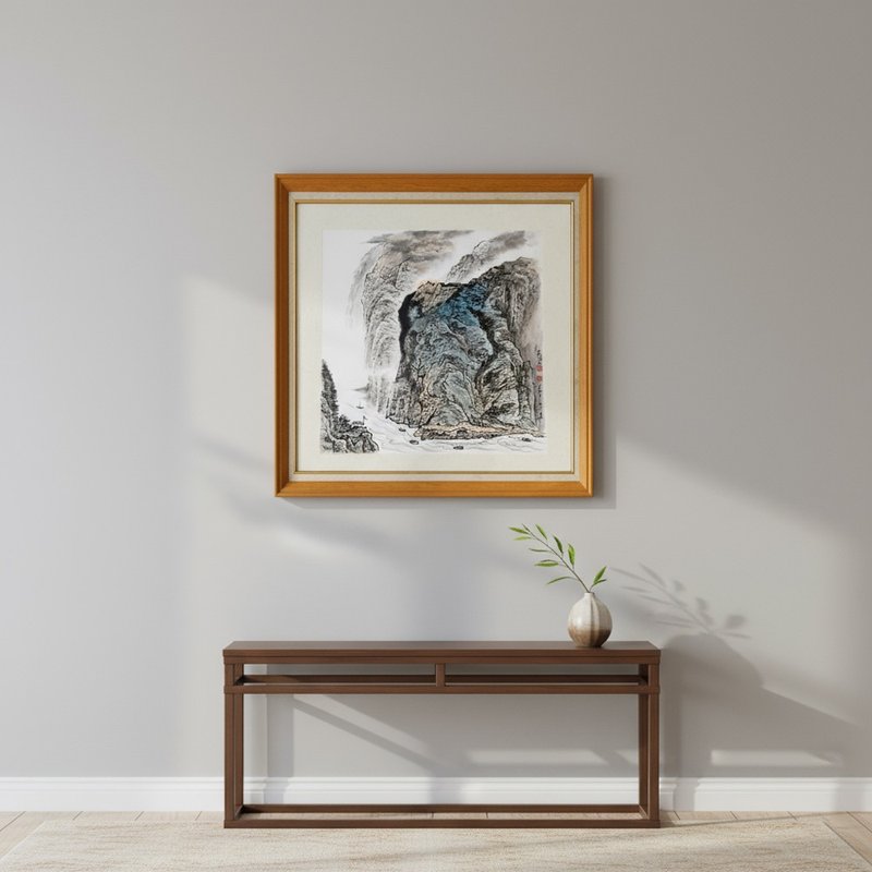 两岸猿声啼不住 水墨设色原作 半生熟宣纸 山水诗意挂画 - 海报/装饰画/版画 - 纸 