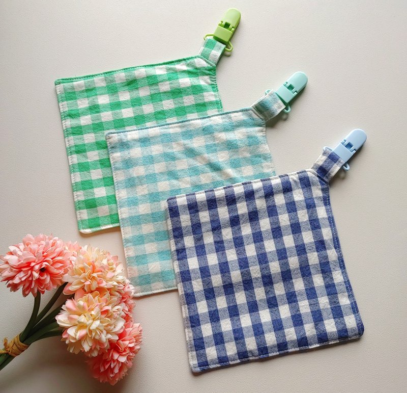 水洗棉夹四层纱儿童手帕/手帕夹/擦手巾/小方巾(格纹) - 其他 - 棉．麻 多色