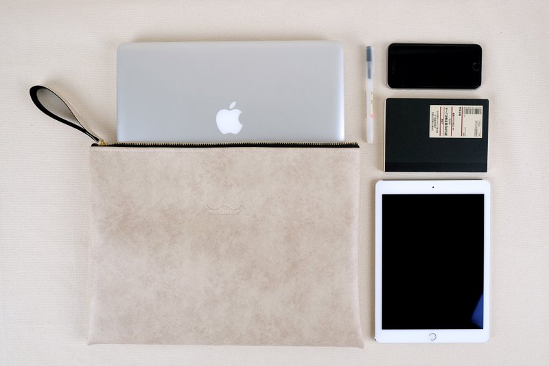 Artificial Leather Clutch Bag (Ivory) - 电脑包 - 人造皮革 白色