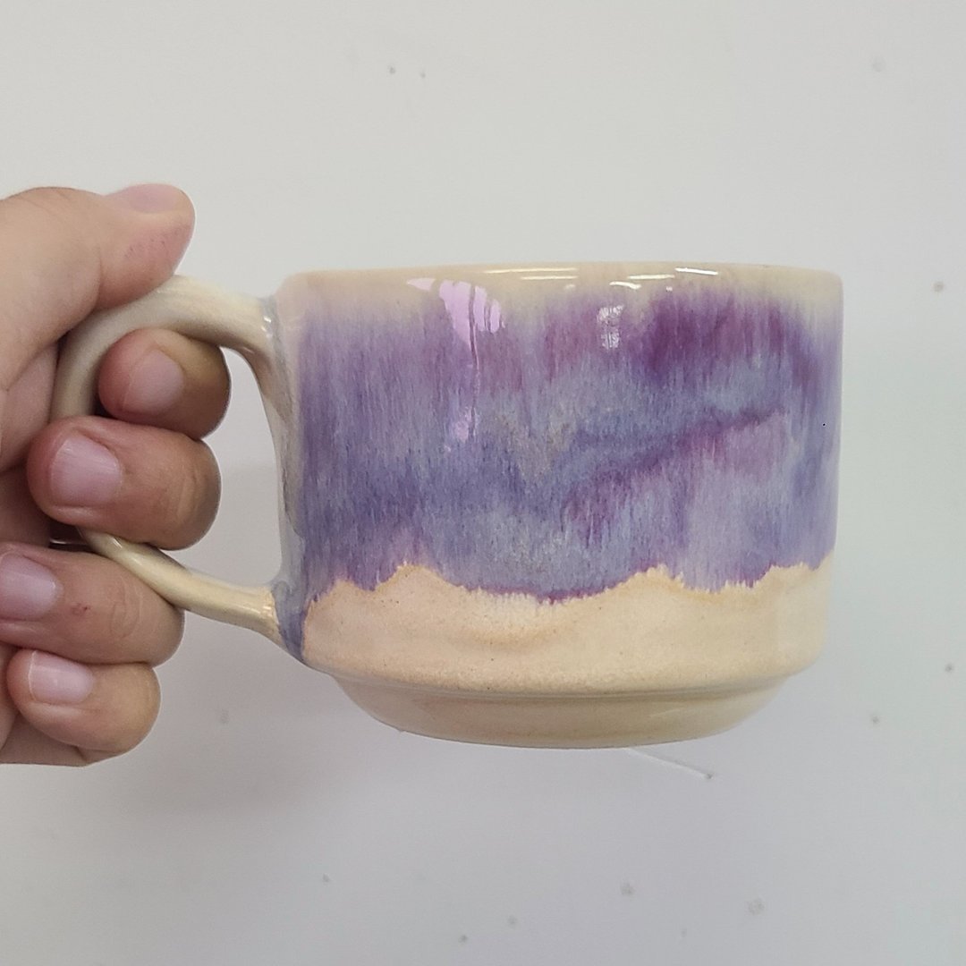 紫色流釉艺术咖啡对杯 - 咖啡杯/马克杯 - 陶 紫色
