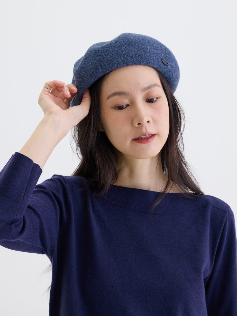Beverly贝雷帽-迷雾 - 帽子 - 羊毛 蓝色