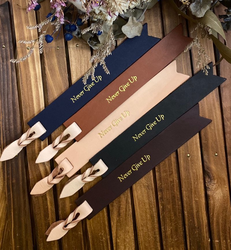 【Mini5】麻花卷书签 / 烫金刻印 - 书签 - 真皮 