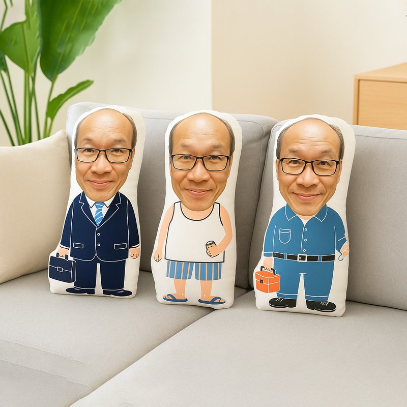 【定制化礼物】搞笑男友/爸爸 插画抱枕 吊嘎/西装/工作服 父亲节 - 枕头/抱枕 - 其他材质 
