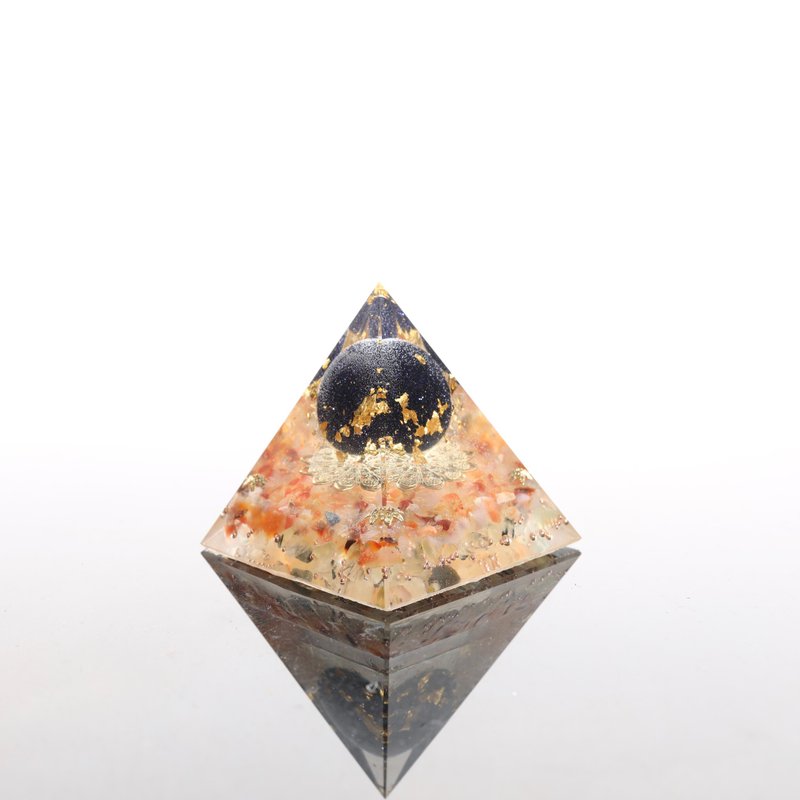 金箔青金石球-轻透感奥刚金字塔-招财开运水晶疗愈orgonite - 摆饰 - 水晶 蓝色