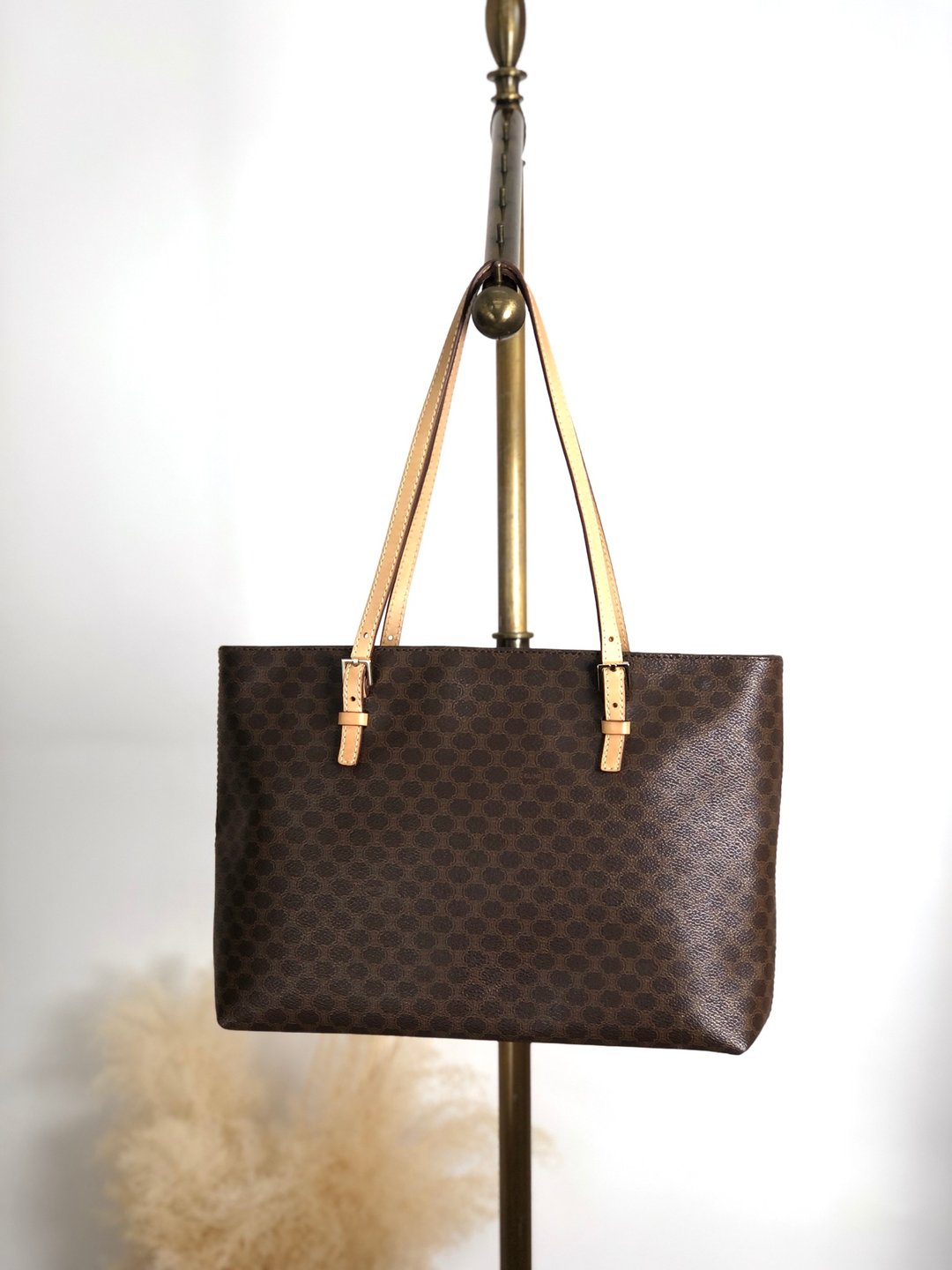 【日本直送 名牌中古包】CELINE 赛琳 经典老花 手提包 棕色 PVC 托特包 vintage 古着 vintage 37xgc6 - 手提包/手提袋 - 防水材质 咖啡色