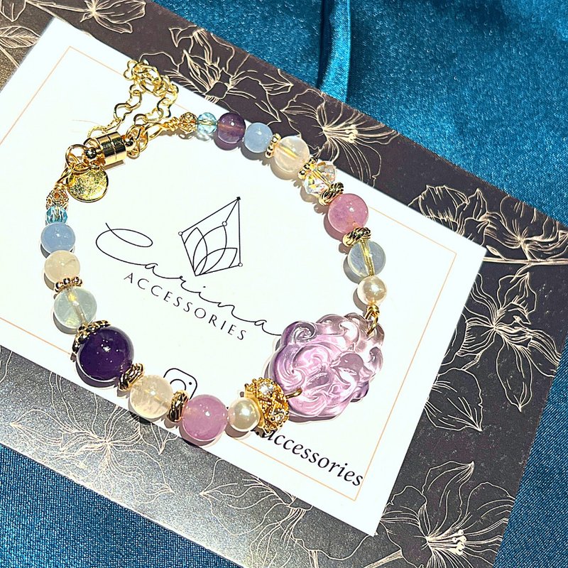 carina accessories 九尾狐仙 开运 能量 水晶 手环 饰品 薰衣草 - 手链/手环 - 水晶 紫色