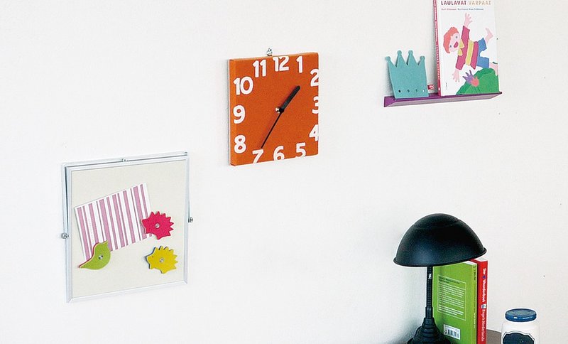 Felt 毛氈掛鐘  Torno Wall clock トルノ ウォールクロック - 时钟/闹钟 - 聚酯纤维 红色