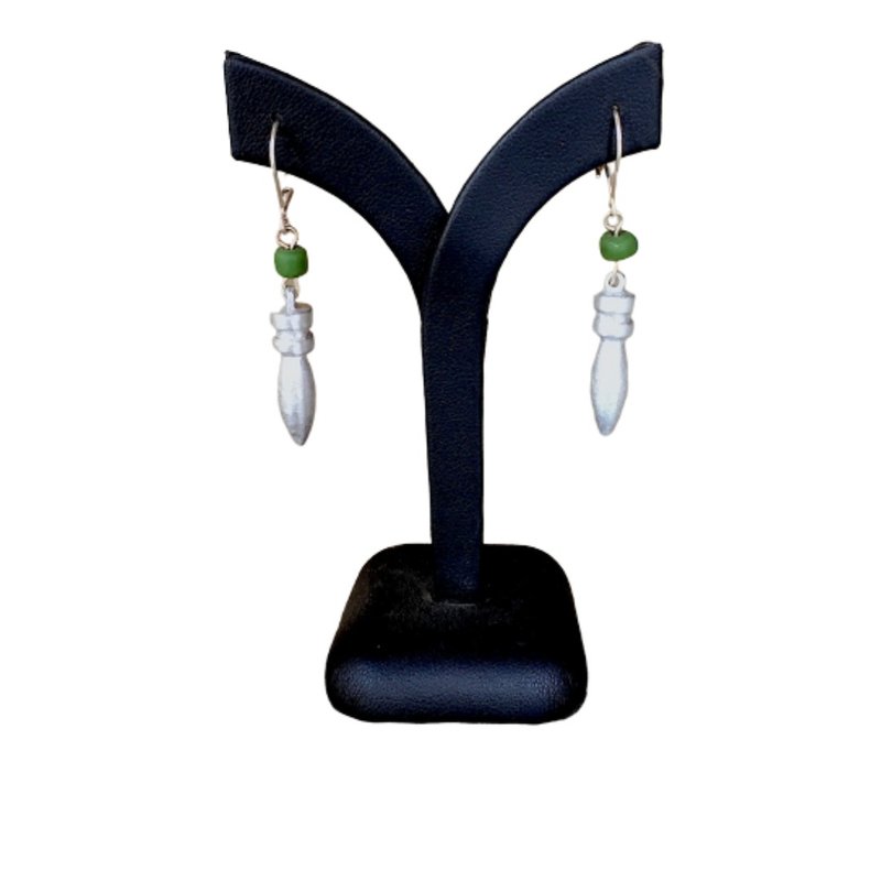 UXO Bomb Earrings, Laos - 耳环/耳夹 - 其他金属 银色