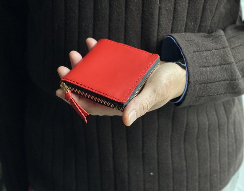 zemoneni 超薄钱夹 方型 香港设计 ultra-thin wallet - 皮夹/钱包 - 真皮 红色