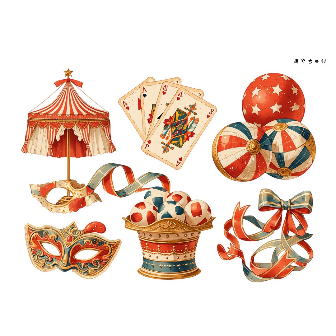 【6 月新品】20-134-0310 裁切纸 马戏团风格 - 贴纸 - 纸 