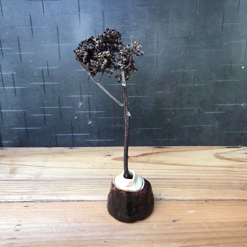 学校/竹土石山 半色 花器 花瓶 居家 乌黑亮丽 青春 干燥花 鲜花 - 花瓶/陶器 - 陶 咖啡色