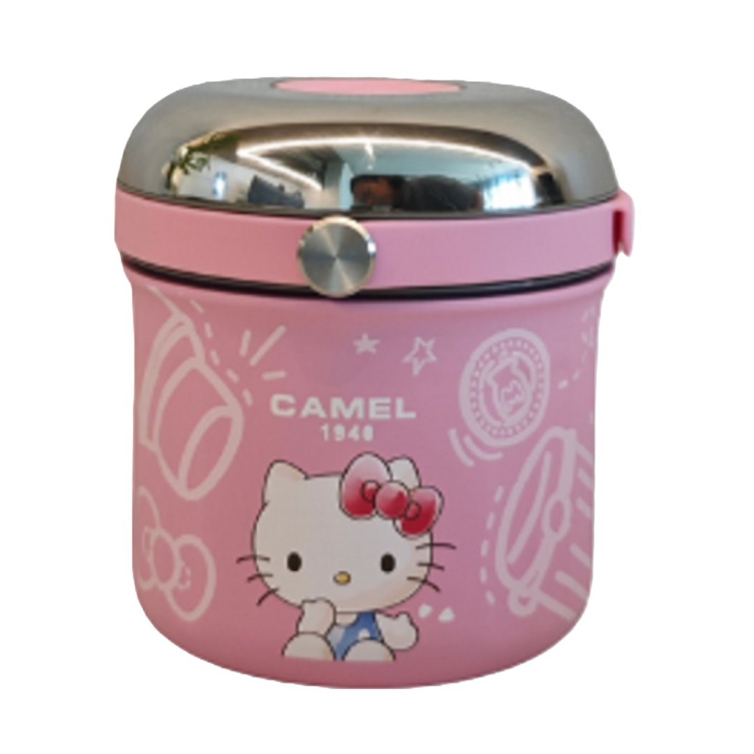 粉红色Hello Kitty 0.5L升不锈钢保温饭壶附0.3L玻璃容器送帆布袋 - 保温瓶/保温杯 - 其他材质 粉红色