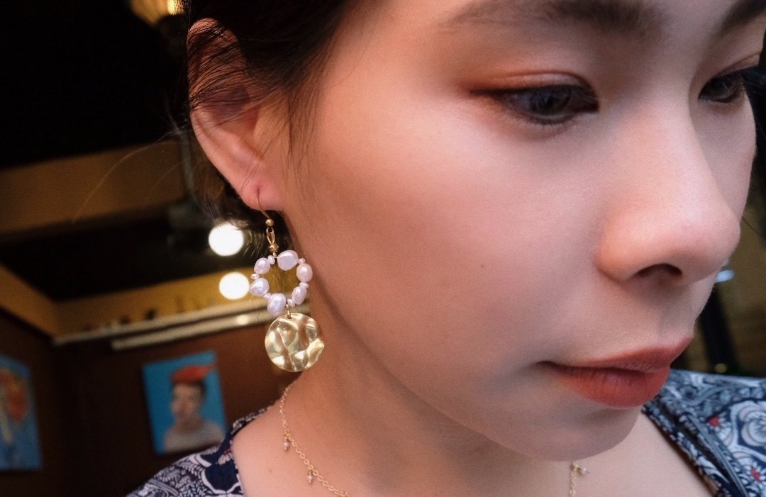 SYUAN JEWELRY | 相遇巴洛克 — 设计款珍珠耳环(可改夹式) - 耳环/耳夹 - 珍珠 金色