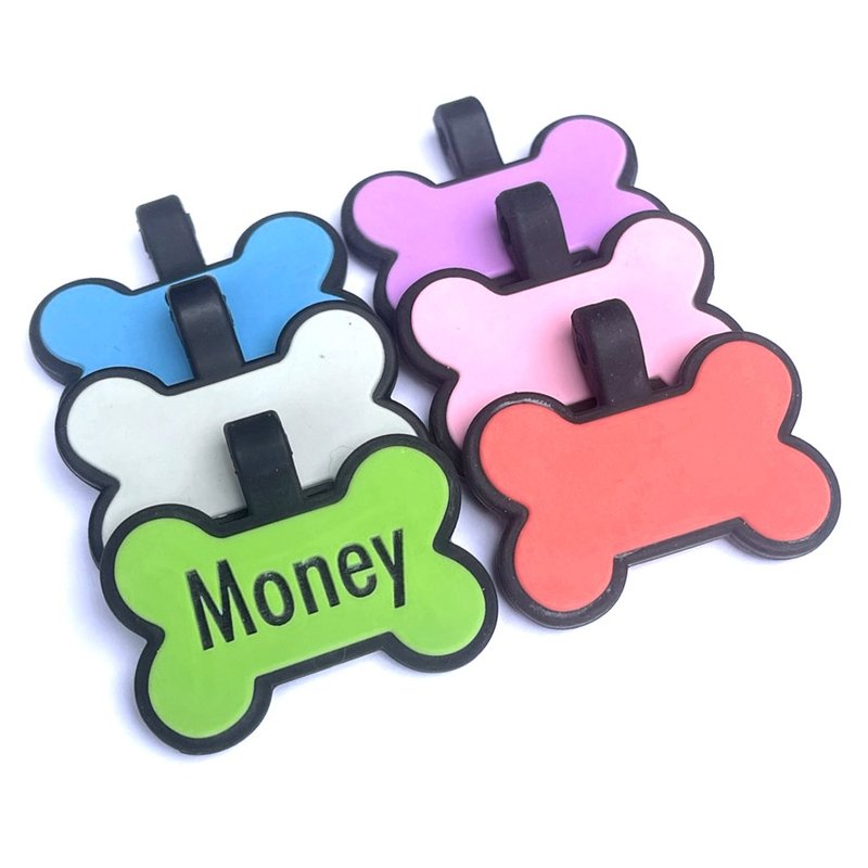 【Fulgor Jewel 】定制化静音硅胶骨头款 此款双面免费刻字 - 项圈/牵绳 - 硅胶 多色