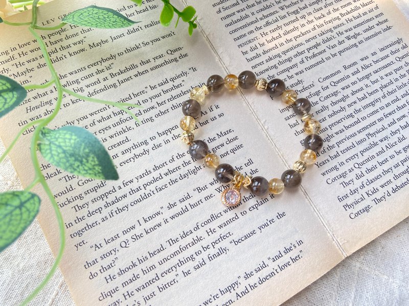 黄塔晶/茶晶 招财。解忧。天然水晶手链 - 手链/手环 - 水晶 咖啡色