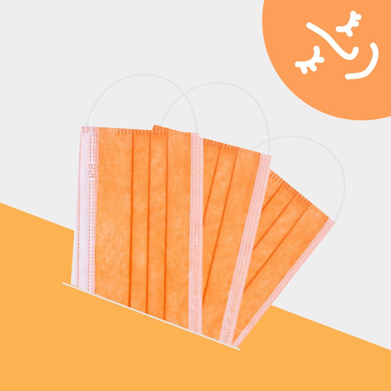 青春靓色-夕阳橙 / 儿童30入  防护口罩 - 口罩 - 其他材质 橘色