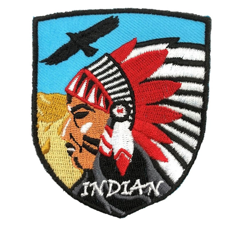 美国 印地安人 USA 时尚新潮绣贴 立体绣贴 装饰贴 徽章 刺绣布贴 - 徽章/别针 - 绣线 多色