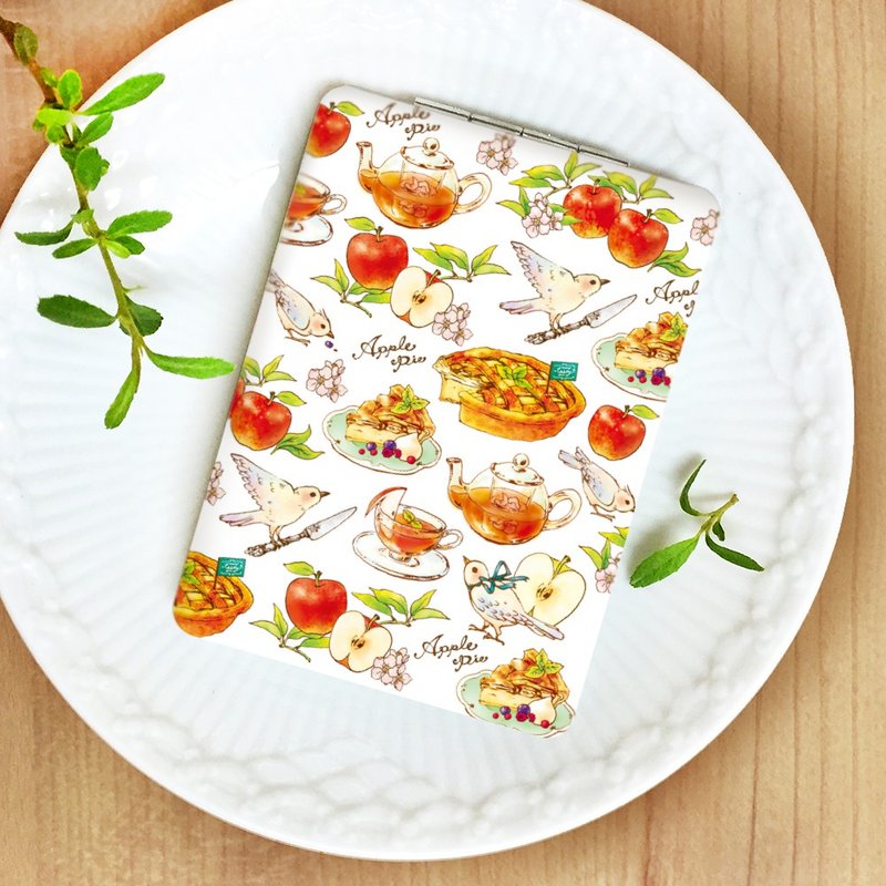 Applepie mirror [compact mirror apple apple pie bird tea cute hand mirror] - 彩妆刷具/镜子/梳子 - 其他材质 红色